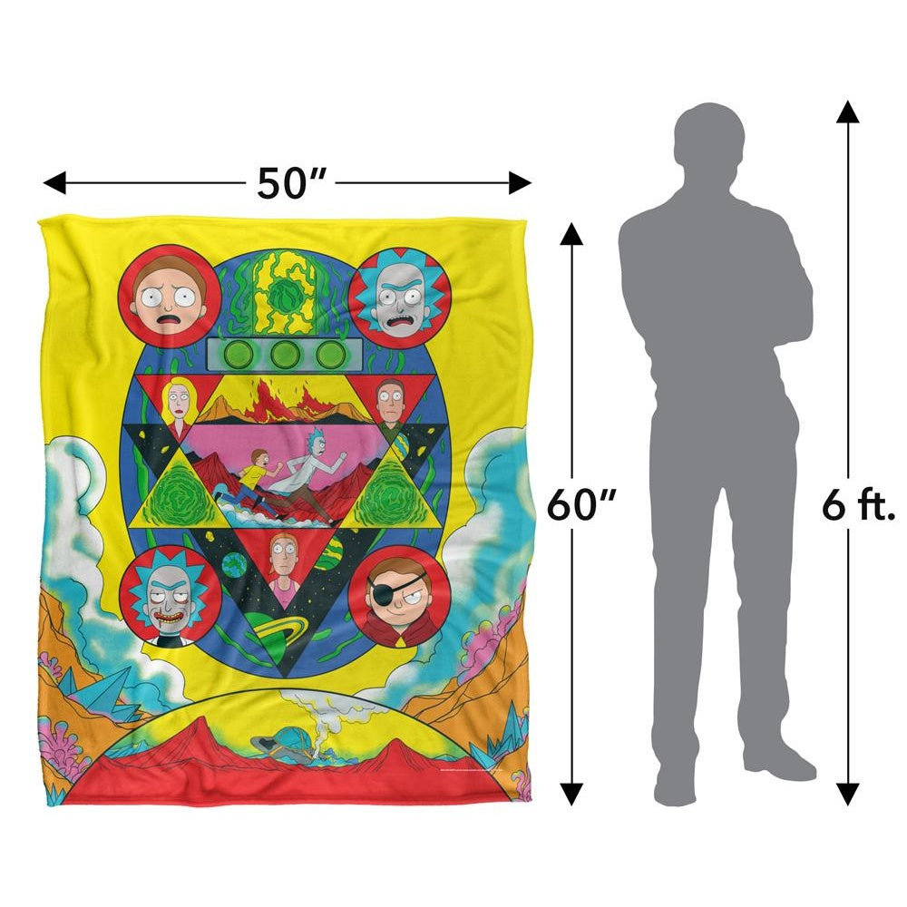 Multicoloured - Pack Shot - Rick And Morty Abstract Blanket