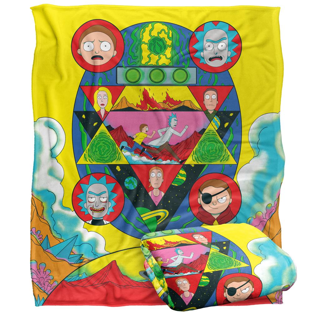 Multicoloured - Side - Rick And Morty Abstract Blanket