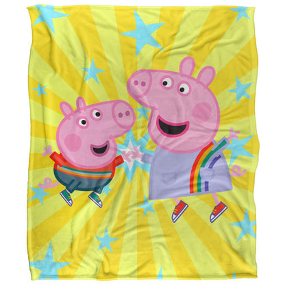 White - Front - Peppa Pig High Five Peppa And George Blanket
