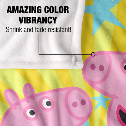 White - Lifestyle - Peppa Pig High Five Peppa And George Blanket