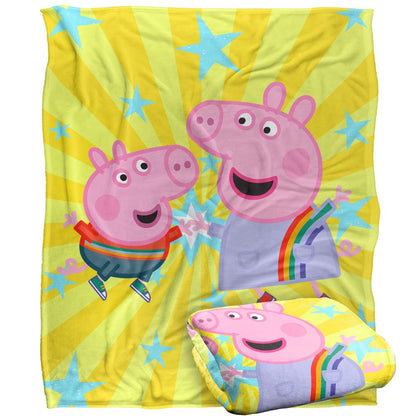 White - Side - Peppa Pig High Five Peppa And George Blanket