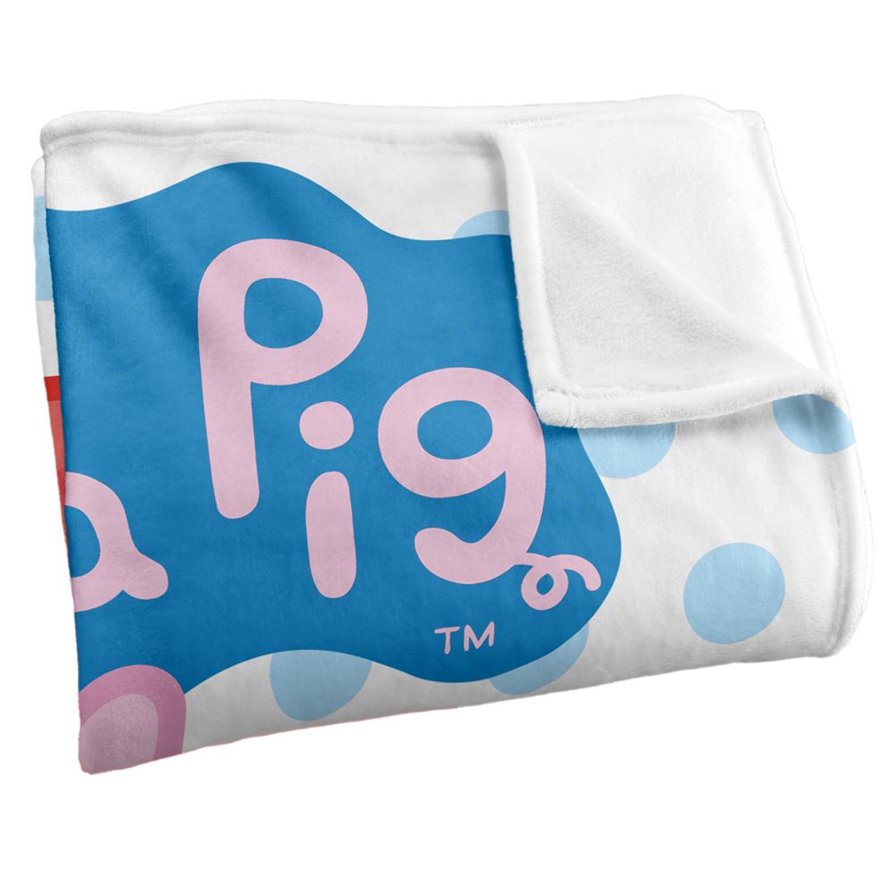 White - Back - Peppa Pig Logo Blanket