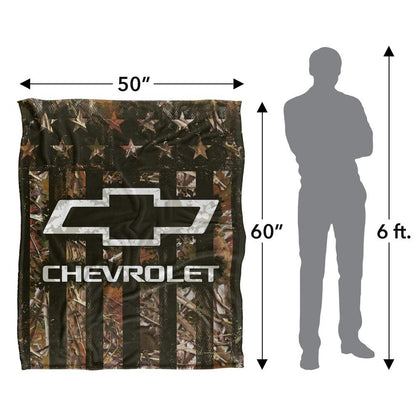 Multicoloured - Pack Shot - Chevrolet Camo Logo Blanket