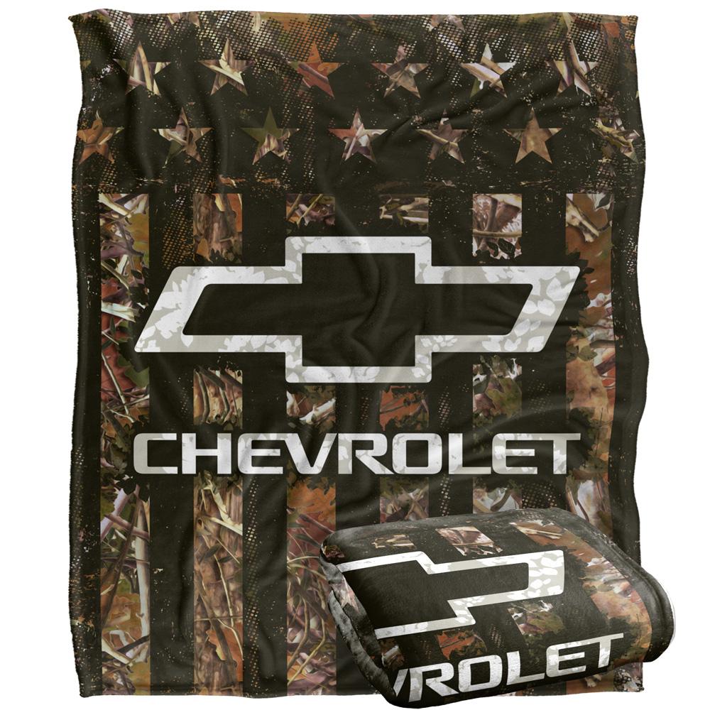 Multicoloured - Side - Chevrolet Camo Logo Blanket
