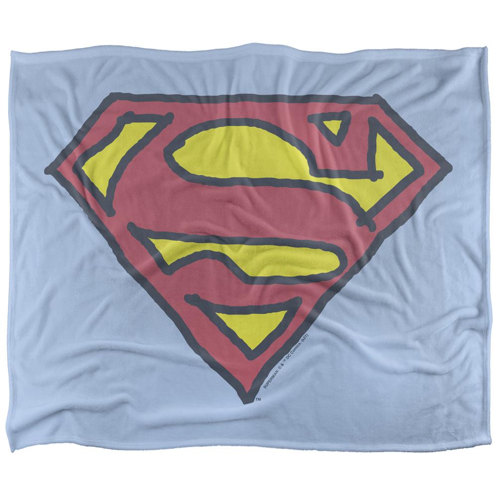 Multicoloured - Front - Superman Hand Drawn Logo Blanket