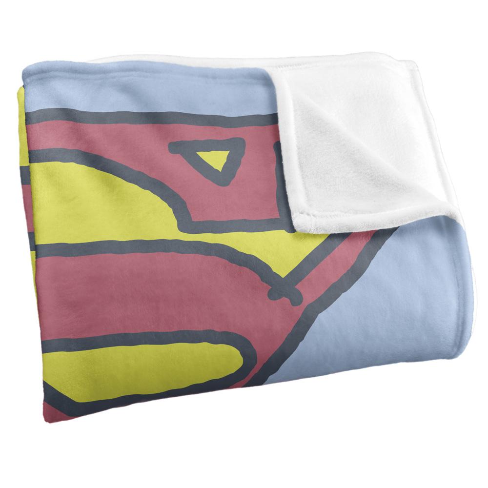 Multicoloured - Back - Superman Hand Drawn Logo Blanket