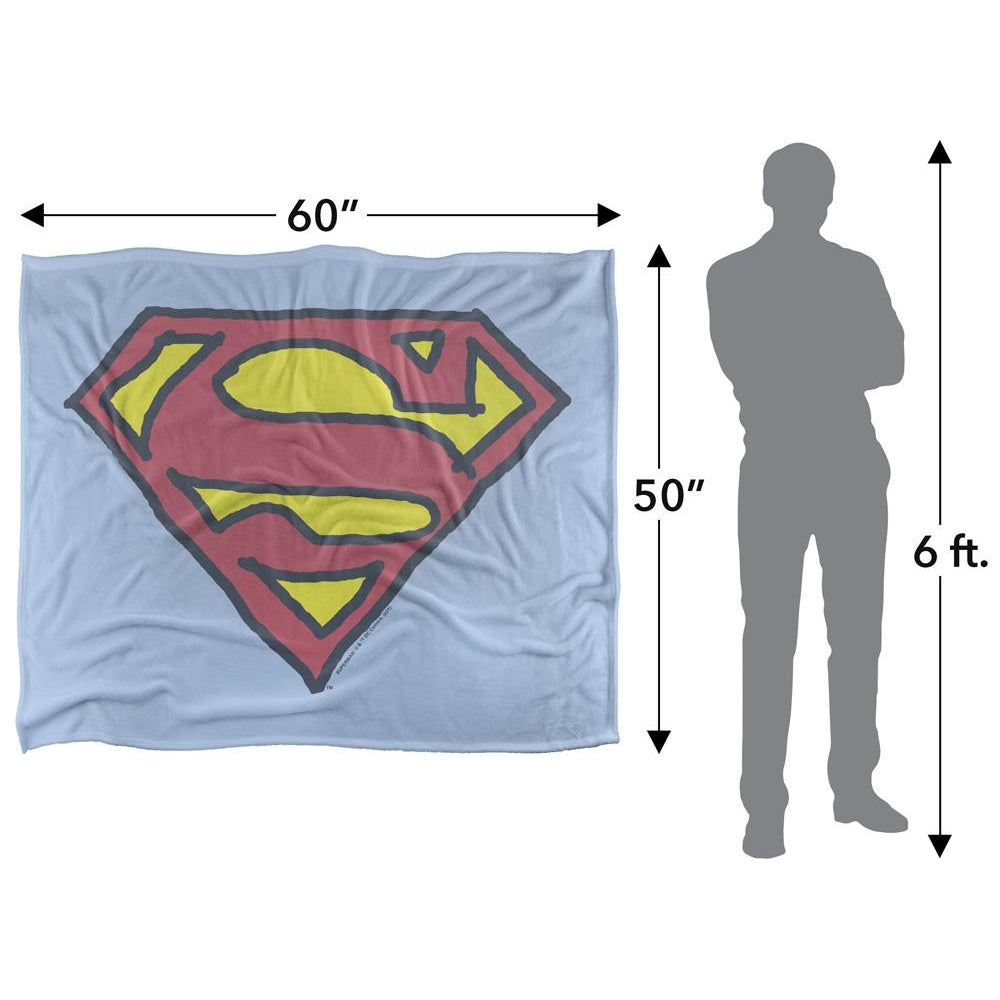 Multicoloured - Pack Shot - Superman Hand Drawn Logo Blanket
