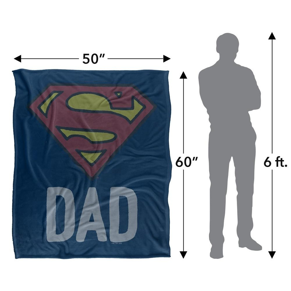 Multicoloured - Pack Shot - Superman Dad Logo Blanket