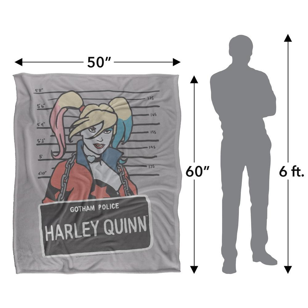 Multicoloured - Pack Shot - Batman Line Up Harley Quinn Blanket