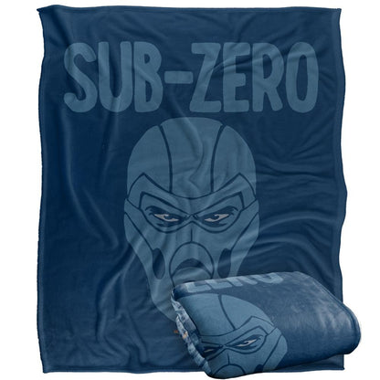 Multicoloured - Side - Mortal Kombat Head Sub-Zero Blanket