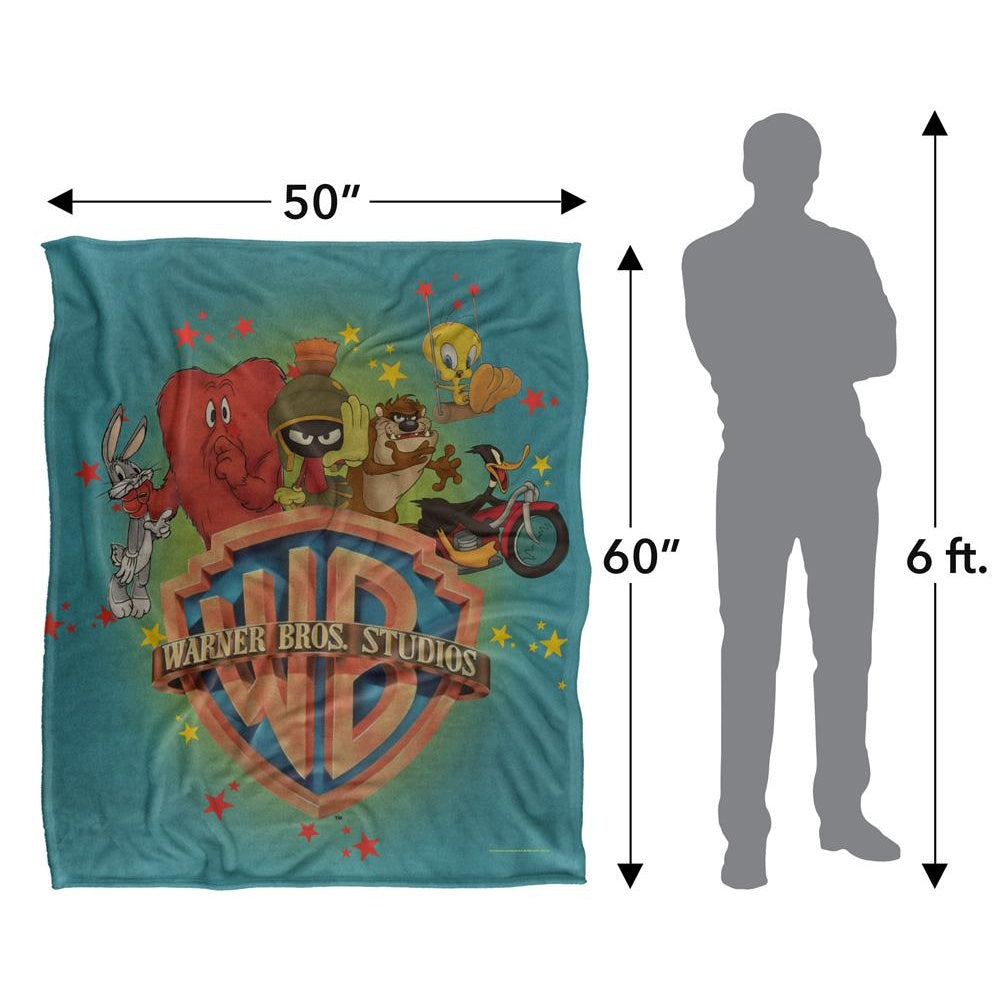 Multicoloured - Pack Shot - Looney Tunes Character Poses Blanket