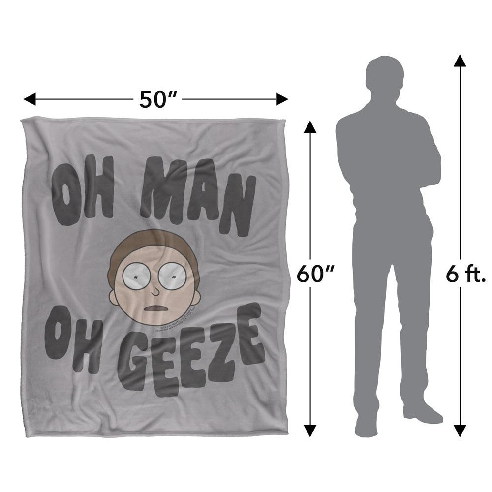 Multicoloured - Pack Shot - Rick And Morty Oh Man Oh Geeze Blanket