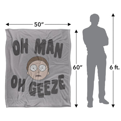 Multicoloured - Pack Shot - Rick And Morty Oh Man Oh Geeze Blanket