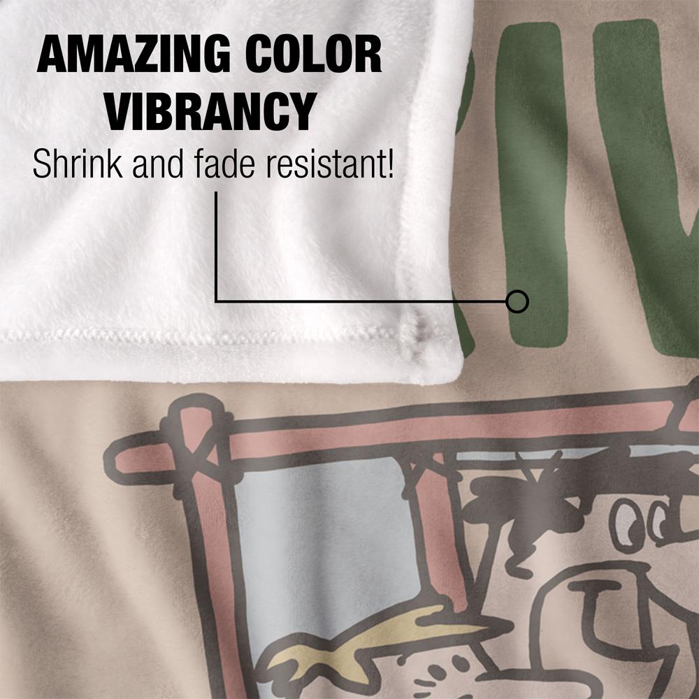 Multicoloured - Lifestyle - The Flintstones Drive Green Blanket