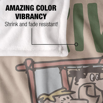 Multicoloured - Lifestyle - The Flintstones Drive Green Blanket