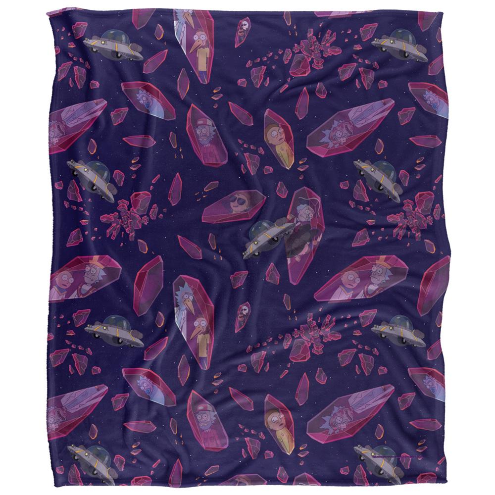 Multicoloured - Front - Rick And Morty Time Crystal Blanket