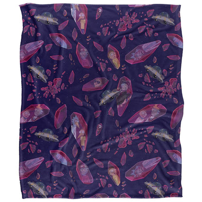 Multicoloured - Front - Rick And Morty Time Crystal Blanket