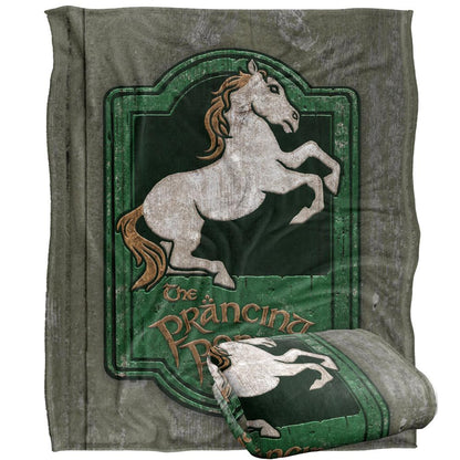 Multicoloured - Side - Lord Of The Rings Prancing Pony Sign Blanket