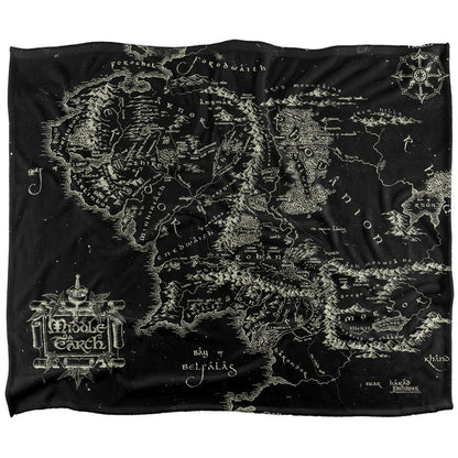 Multicoloured - Front - Lord Of The Rings World Map Blanket