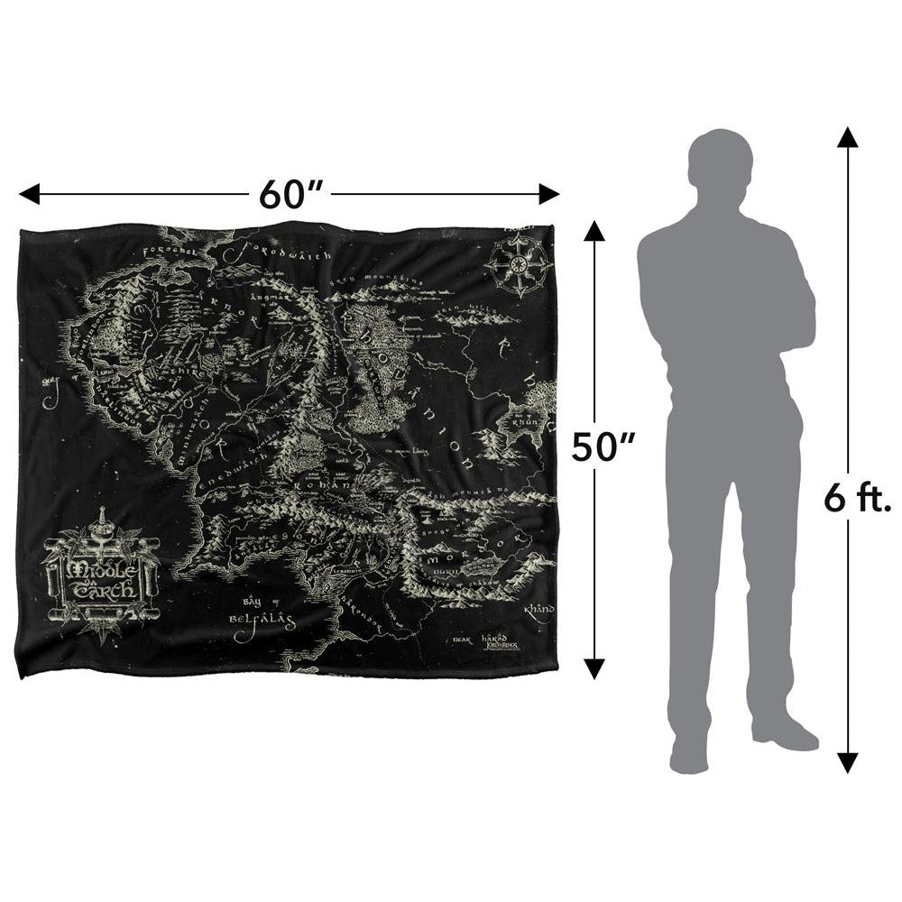 Multicoloured - Pack Shot - Lord Of The Rings World Map Blanket