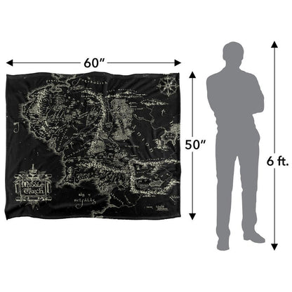 Multicoloured - Pack Shot - Lord Of The Rings World Map Blanket