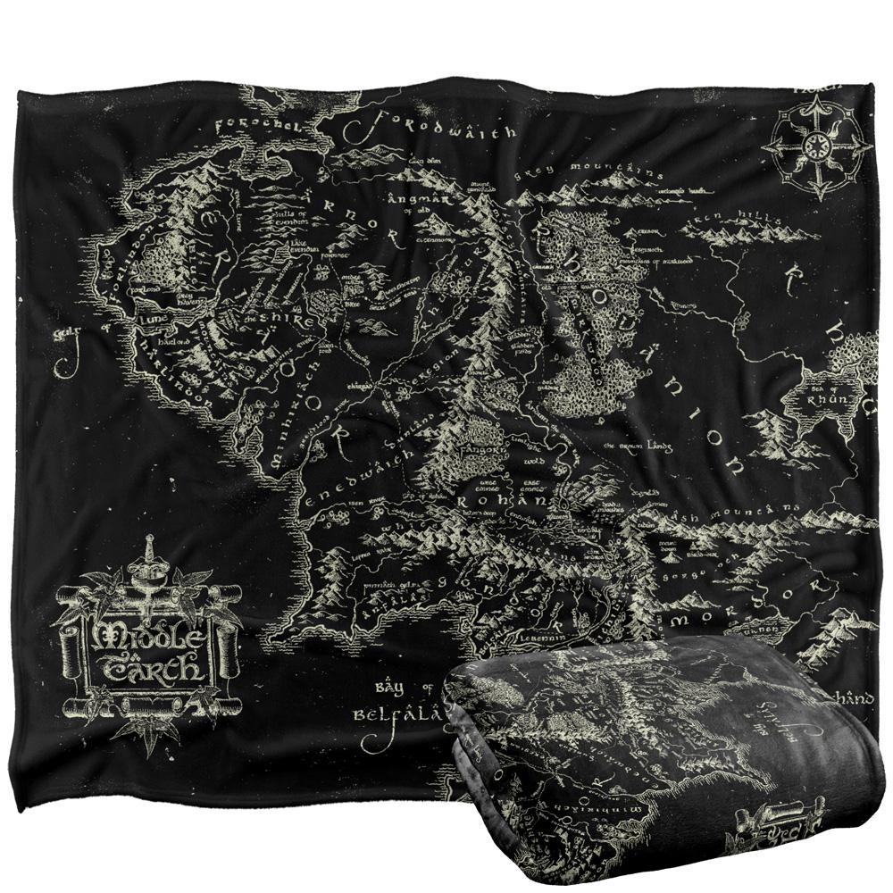Multicoloured - Side - Lord Of The Rings World Map Blanket