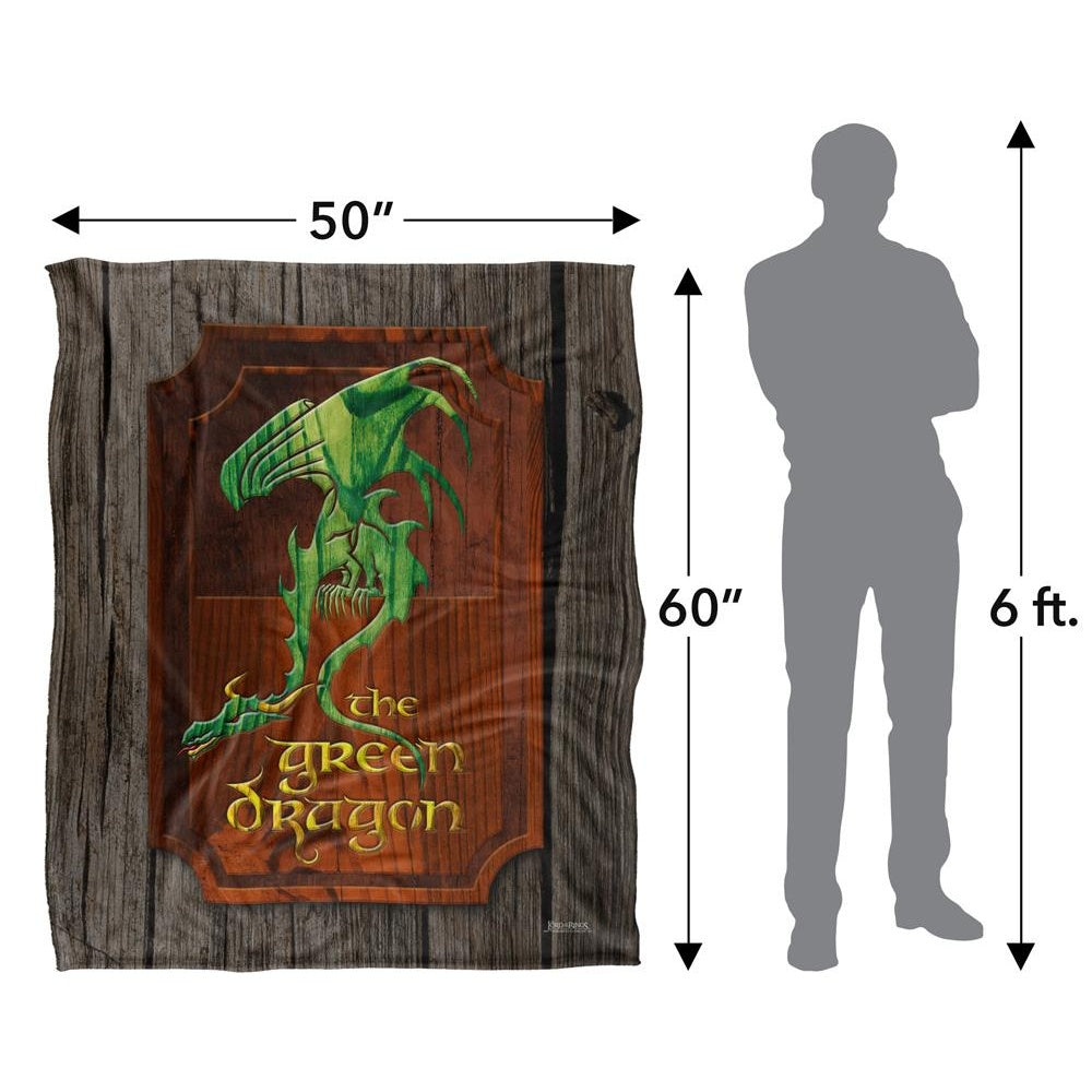Multicoloured - Pack Shot - Lord Of The Rings The Green Dragon Sign Blanket