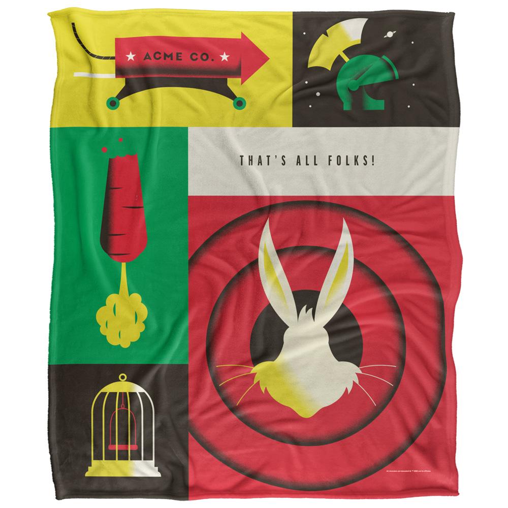 Multicoloured - Front - Looney Tunes Thats All Folks Blanket