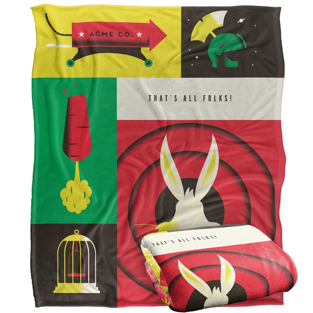 Multicoloured - Side - Looney Tunes Thats All Folks Blanket