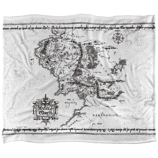 Multicoloured - Front - Lord Of The Rings World Map Blanket