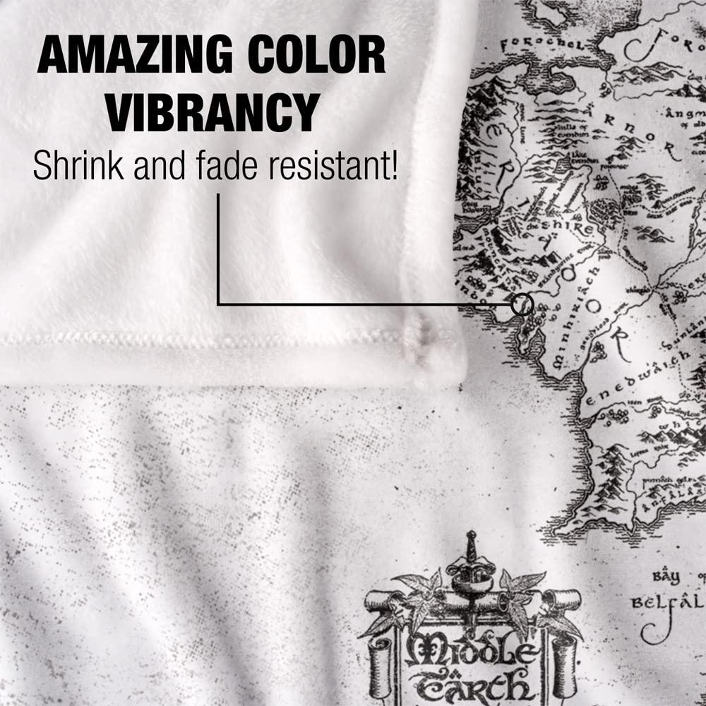 White - Lifestyle - Lord Of The Rings World Map Blanket