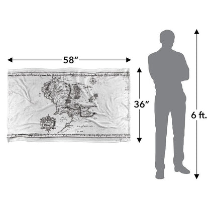White - Pack Shot - Lord Of The Rings World Map Blanket