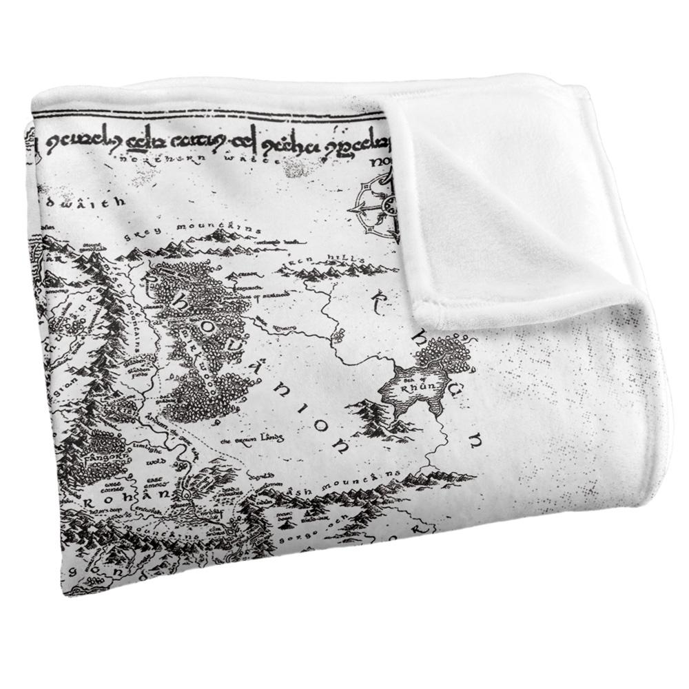 Multicoloured - Back - Lord Of The Rings World Map Blanket