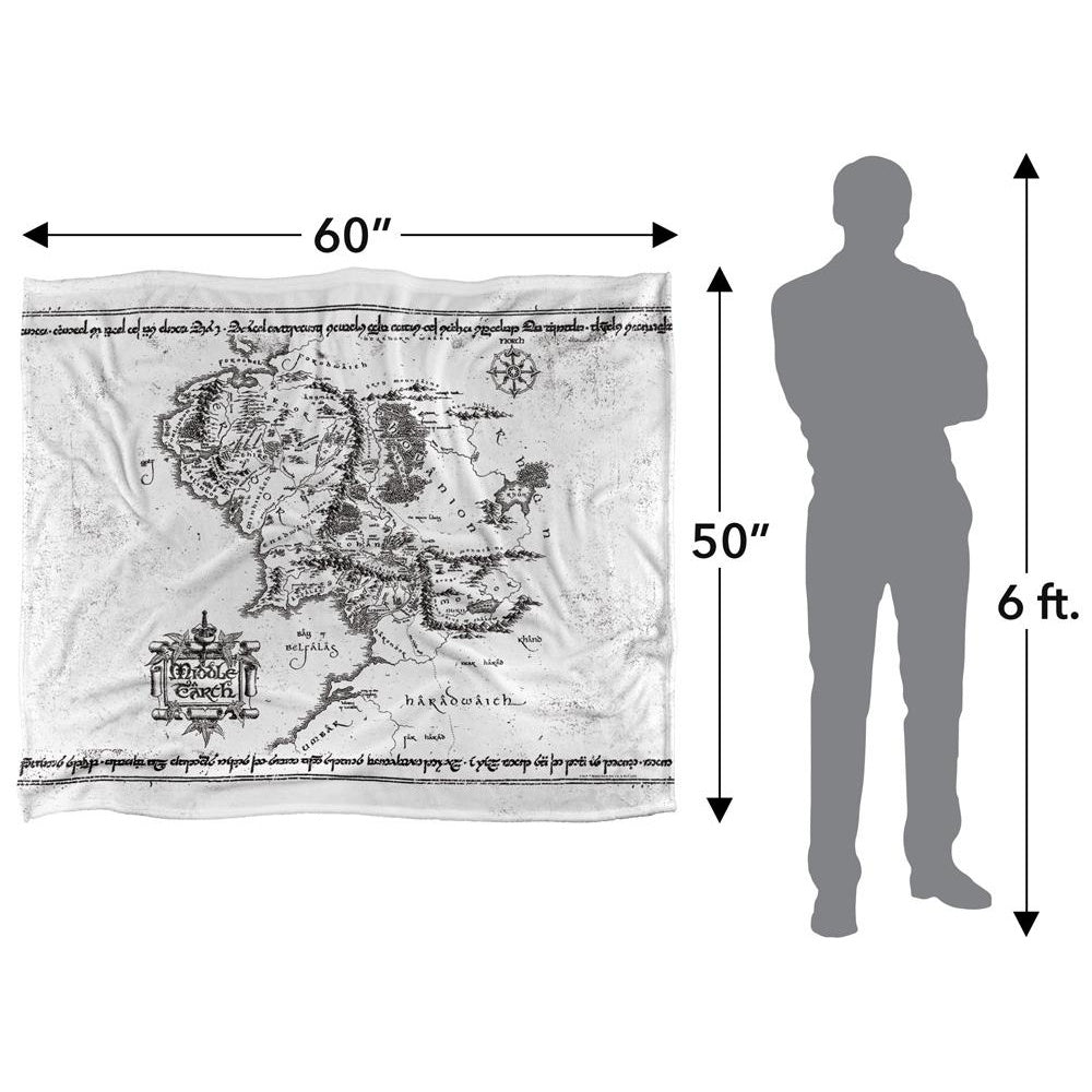 Multicoloured - Pack Shot - Lord Of The Rings World Map Blanket