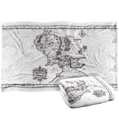 White - Back - Lord Of The Rings World Map Blanket