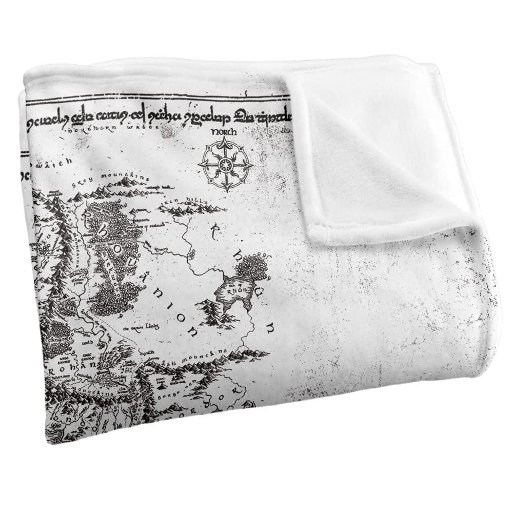 White - Side - Lord Of The Rings World Map Blanket
