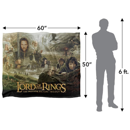 Multicoloured - Pack Shot - Lord Of The Rings Movie Poster Blanket