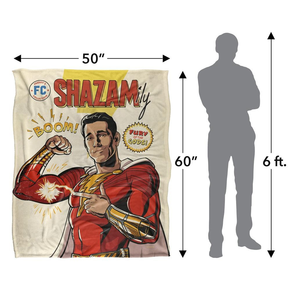 Multicoloured - Pack Shot - Shazam Comic Blanket