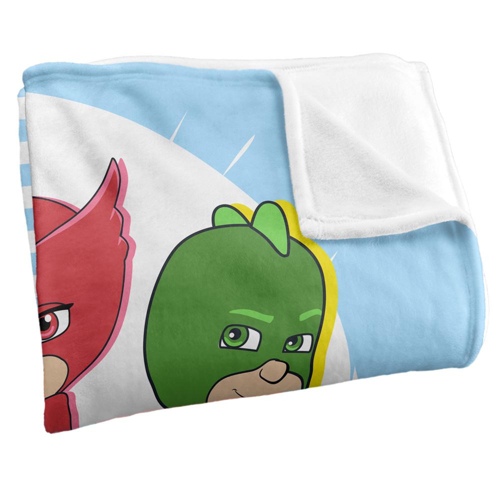 White - Back - PJ Masks Power Up! Group Shot Blanket