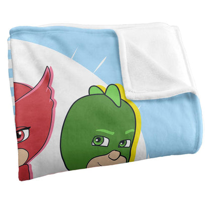 White - Back - PJ Masks Power Up! Group Shot Blanket