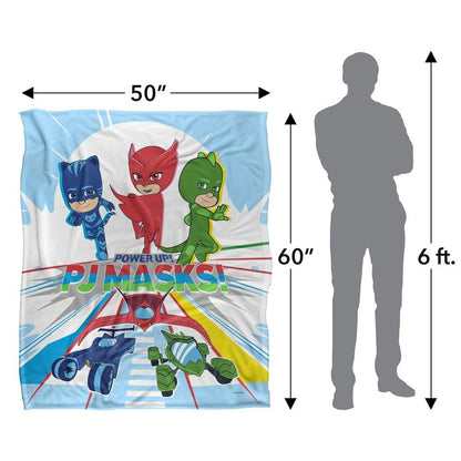 White - Pack Shot - PJ Masks Power Up! Group Shot Blanket