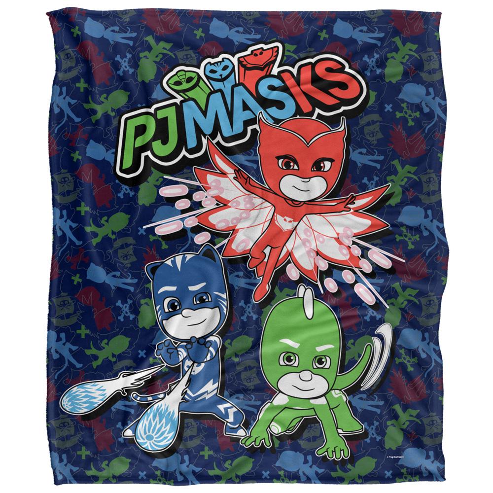White - Front - PJ Masks Group Shot Blanket