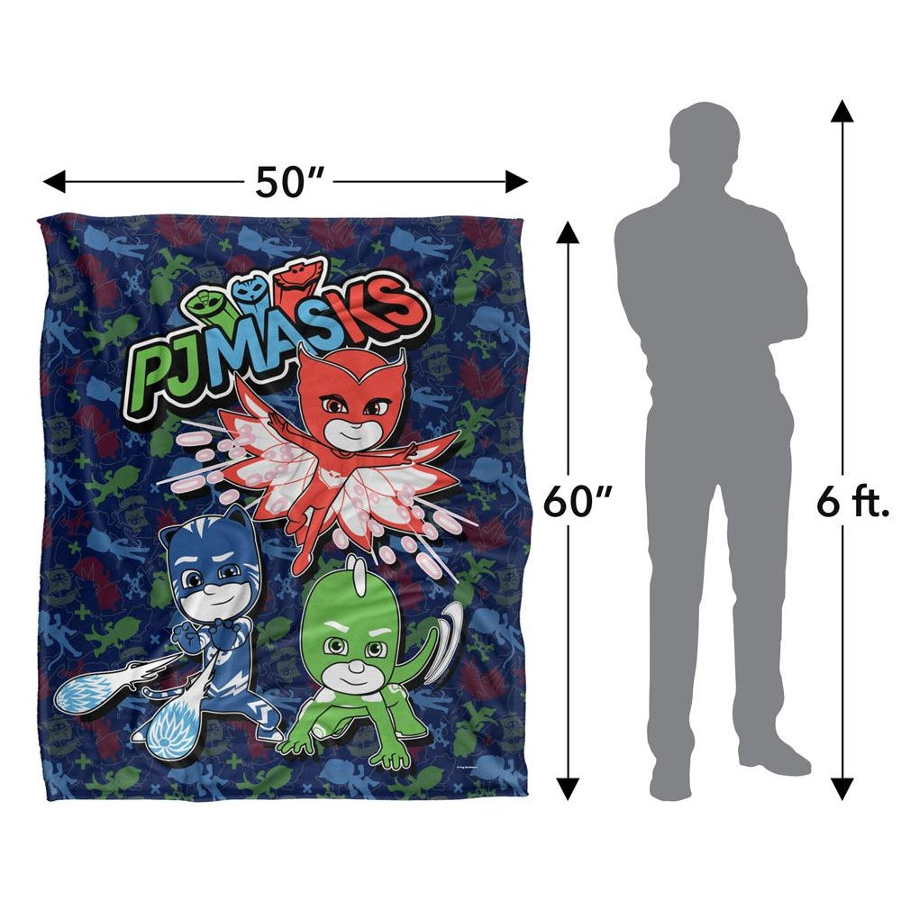 White - Pack Shot - PJ Masks Group Shot Blanket