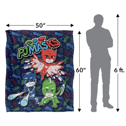 White - Pack Shot - PJ Masks Group Shot Blanket
