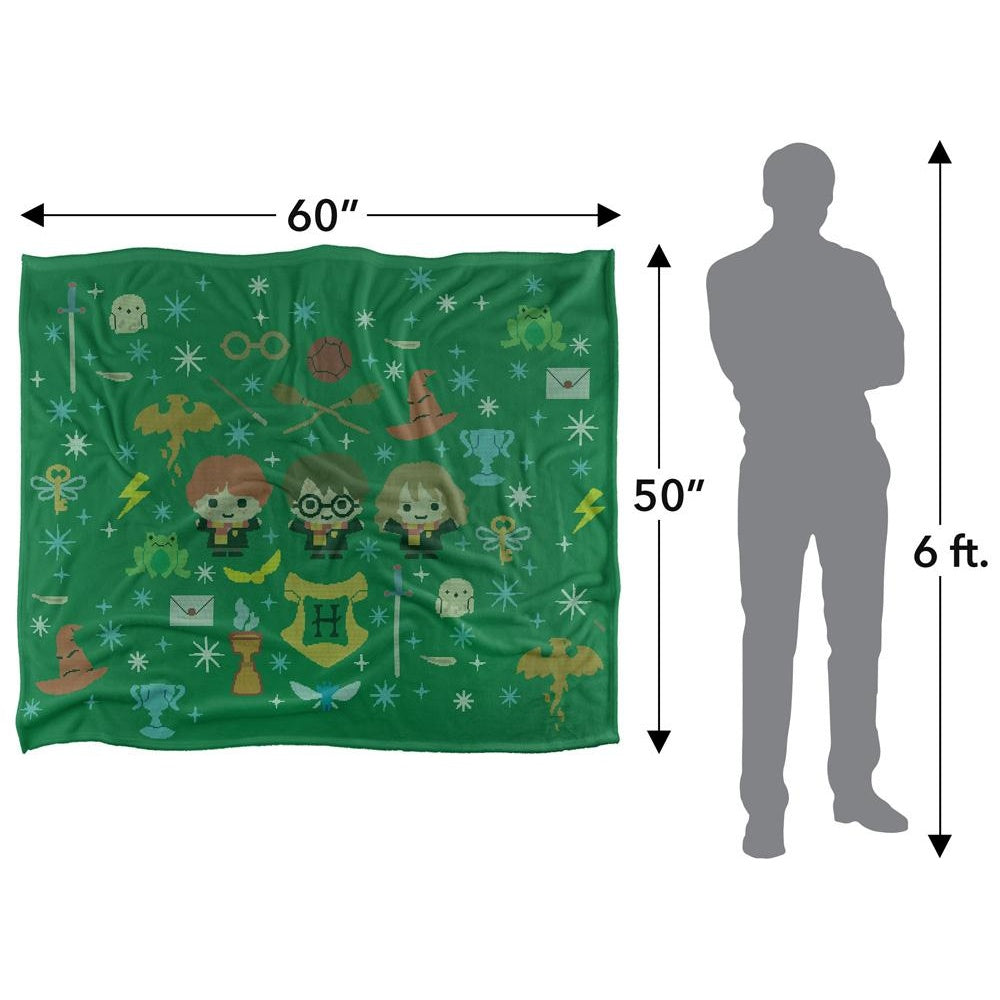 Multicoloured - Pack Shot - Harry Potter Chibi Icons Blanket