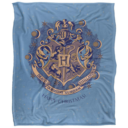 Multicoloured - Front - Harry Potter Happy Christmas Hogwarts Crest Blanket
