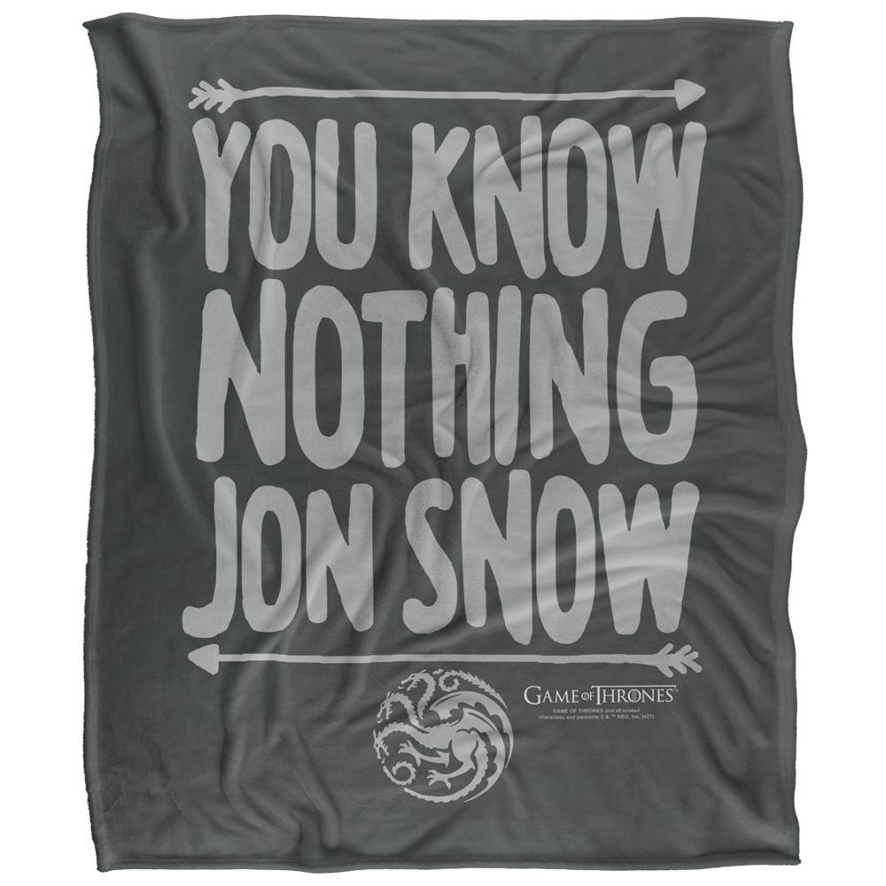 Multicoloured - Front - Game Of Thrones You Know Nothing Blanket