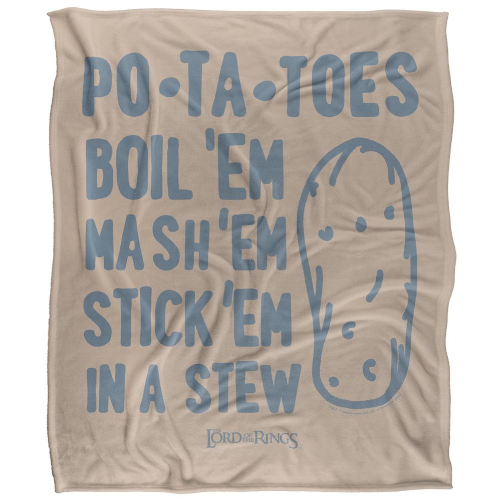 Multicoloured - Front - Lord Of The Rings Po Ta Toes Quote Blanket