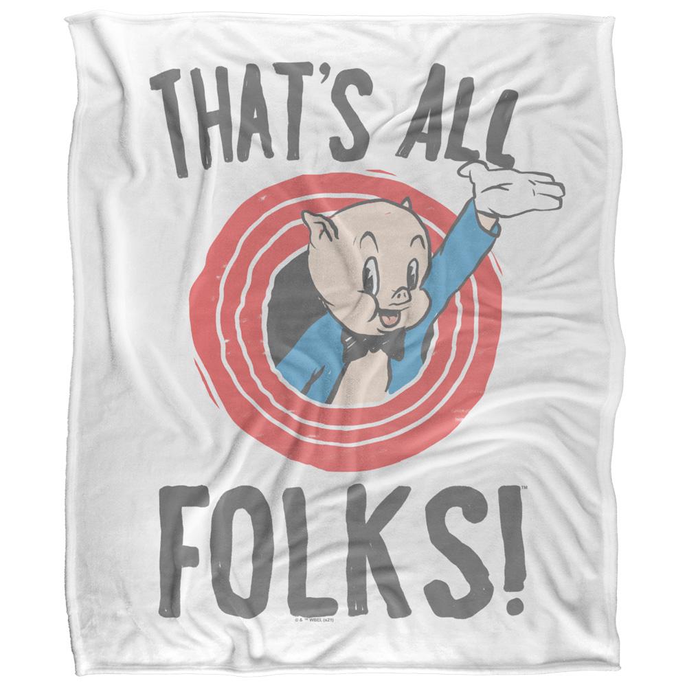 Multicoloured - Front - Looney Tunes Thats All Folks Porky Pig Blanket