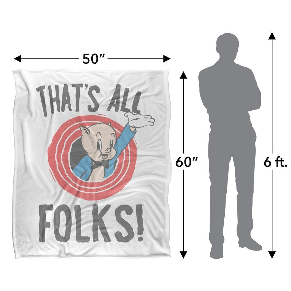 Multicoloured - Pack Shot - Looney Tunes Thats All Folks Porky Pig Blanket